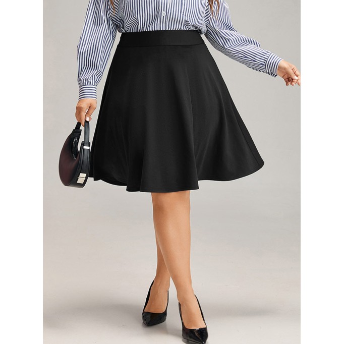 Black elegant umbrella skirt half skirt