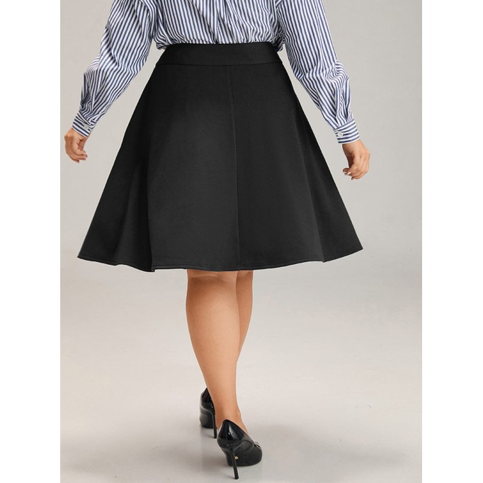 Black elegant umbrella skirt half skirt
