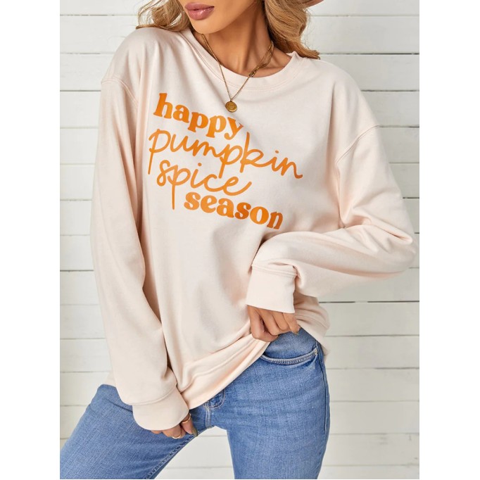 Casual letter print long sleeve sweatshirt