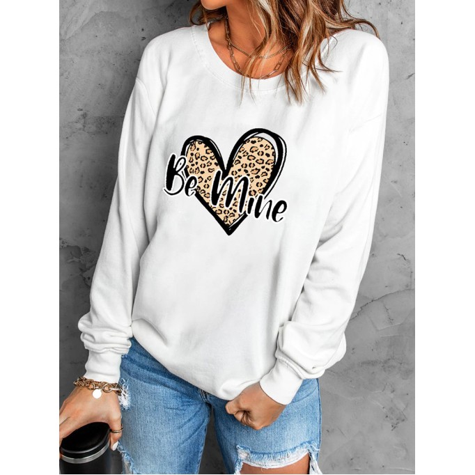 Casual print crew neck sweatshirt