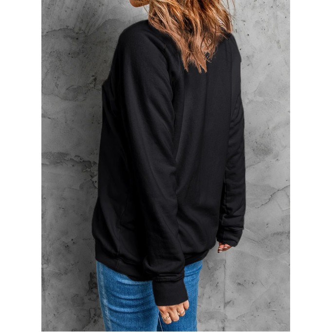 Casual printed crew neck sweatshirt