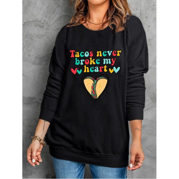 Casual printed crew neck sweatshirt