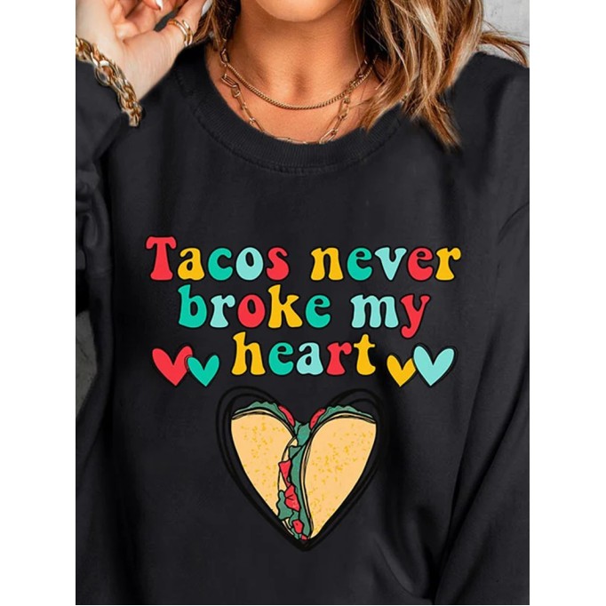 Casual printed crew neck sweatshirt