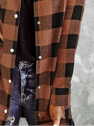 Casual retro contrast plaid jacket