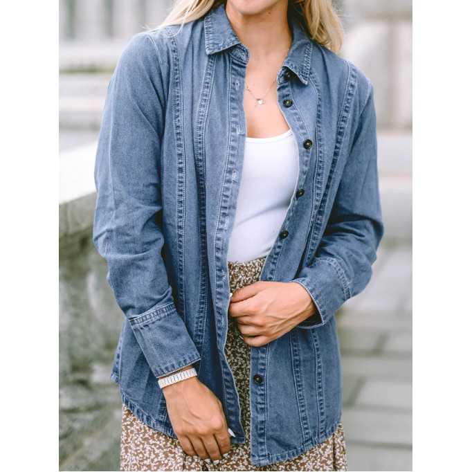 Casual simple versatile denim jacket