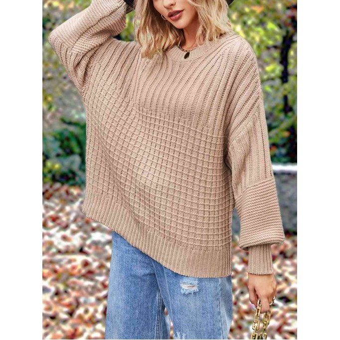Casual solid color thick line sweater