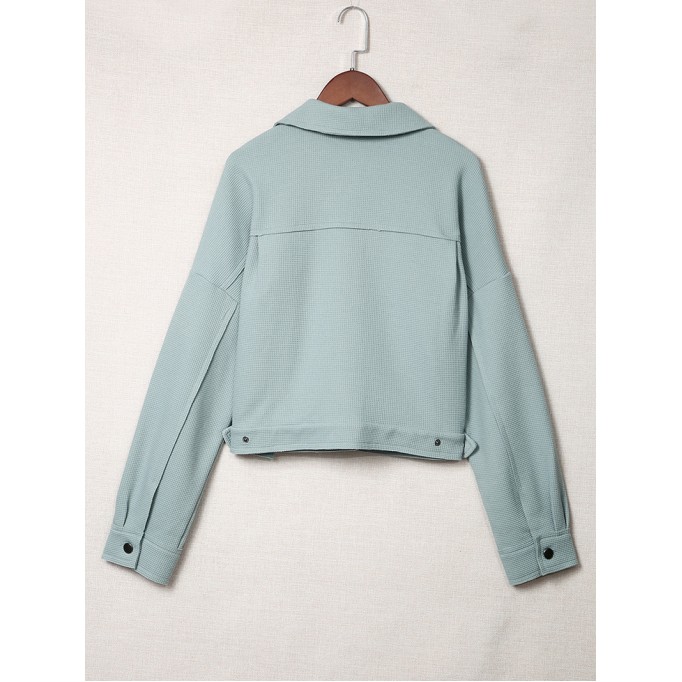Casual solid color waffle jacket