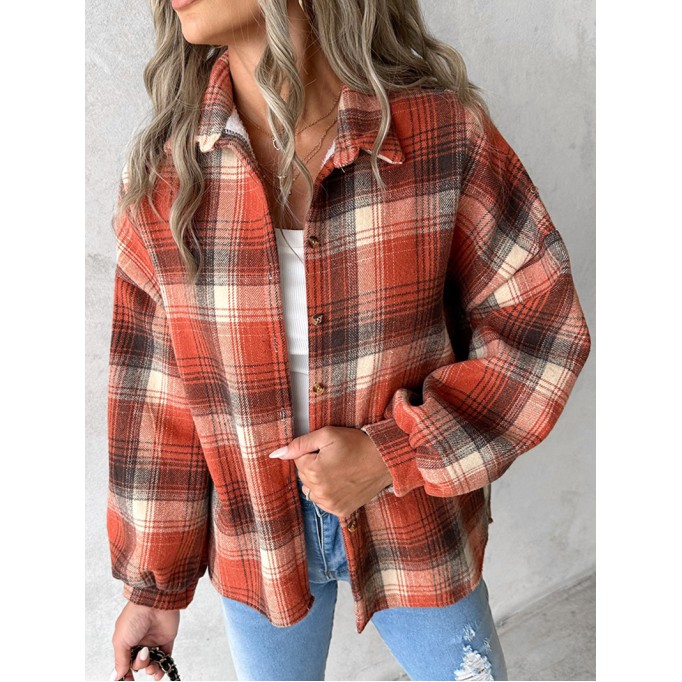 Casual thick plaid women's jacket
