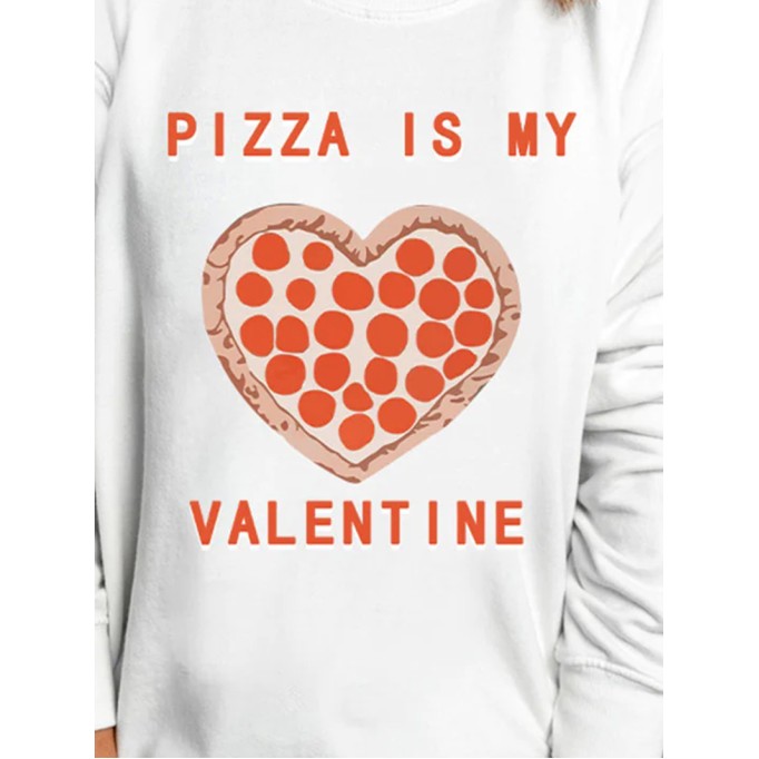 Casual Valentine printed sweatshirt