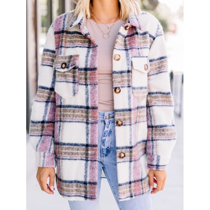 Pink Plaid Shacket
