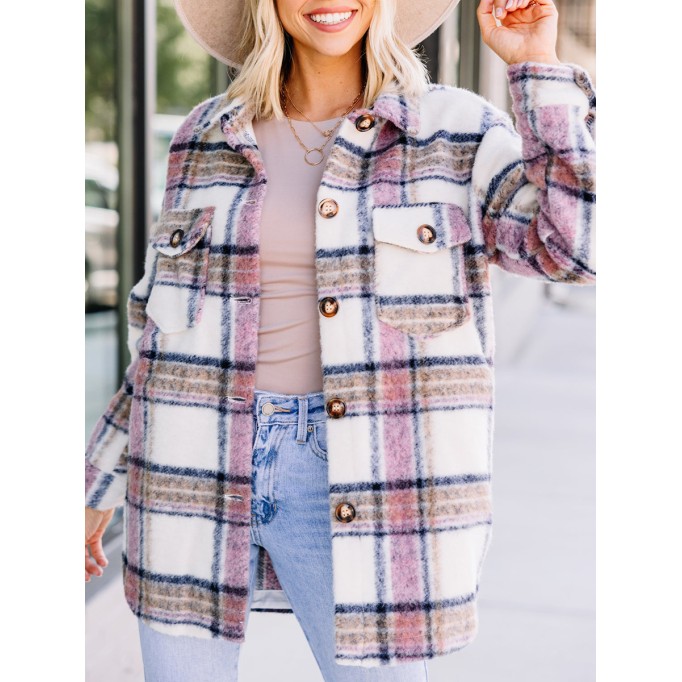 Pink Plaid Shacket