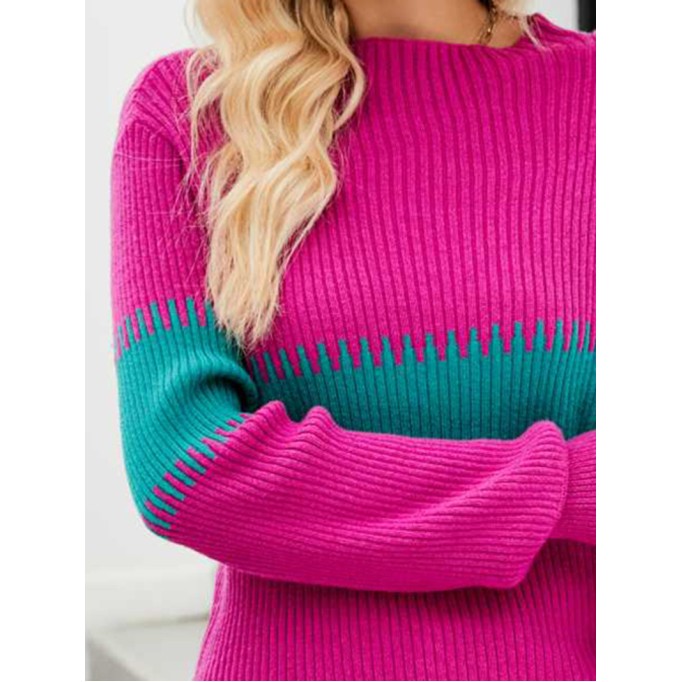 Contrast Round Neck Sweater