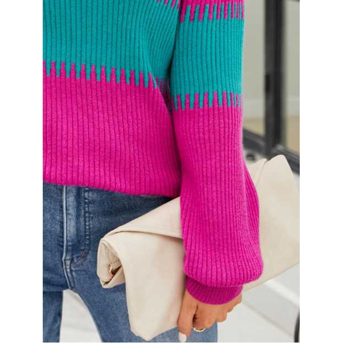 Contrast Round Neck Sweater