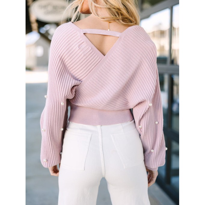 Blush Pink Embellished Sweater