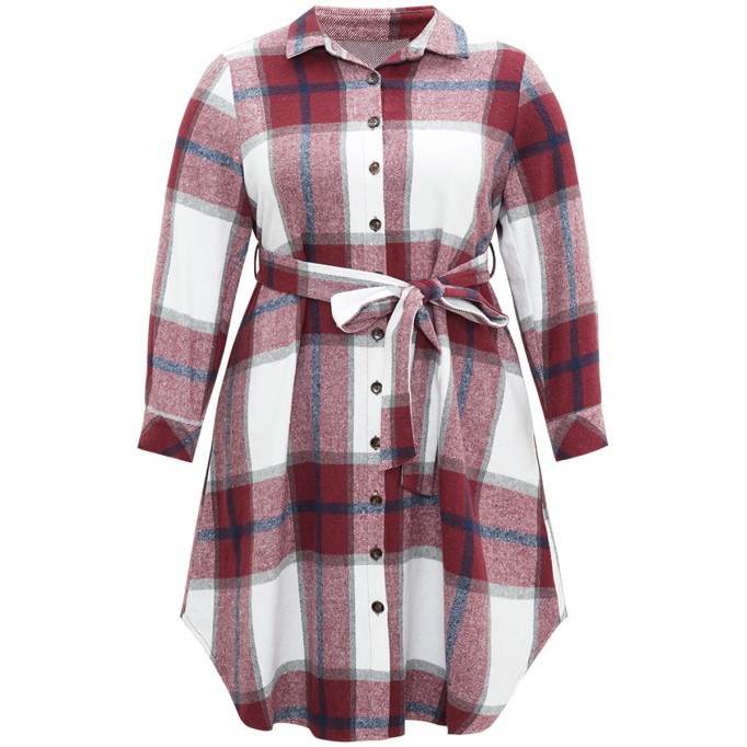 Elegant senior plaid dress MIDI skirt