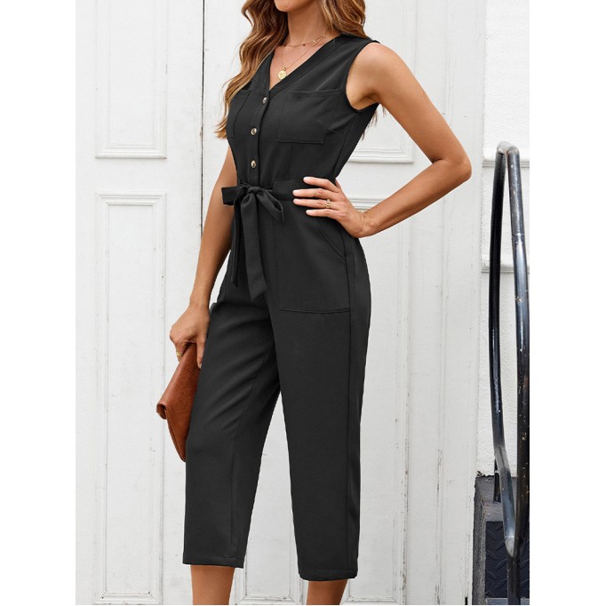 Fashion V-neck casual jumpsuit