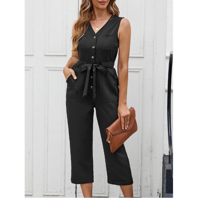 Fashion V-neck casual jumpsuit