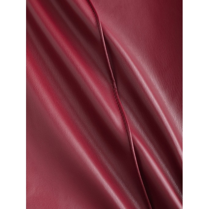 Faux Leather Solid High Waist Wide Leg Trousers