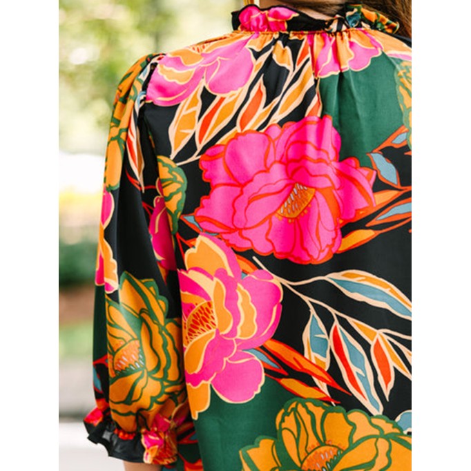 Green Floral Blouse