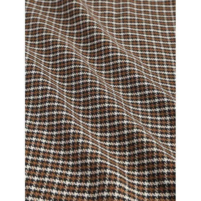 Houndstooth High Waist Belted Wide Leg Trousers
