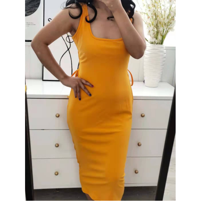 Ladies casual basic sleeveless dress