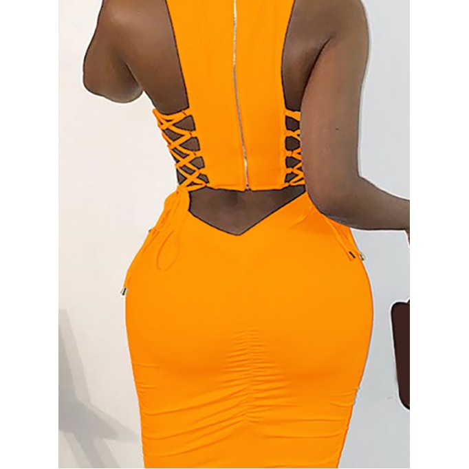 Ladies casual basic sleeveless dress