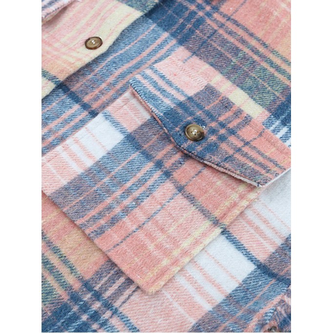 Ladies classic simple plaid coat