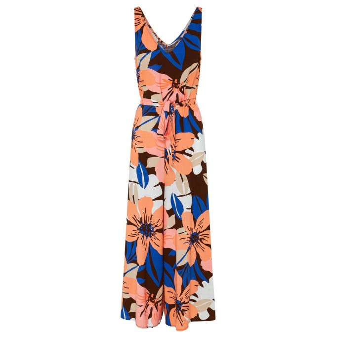 Ladies vacation geometric print loose wide-leg jumpsuits