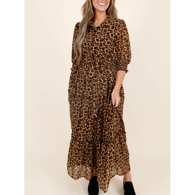 Leopard patterned long dress