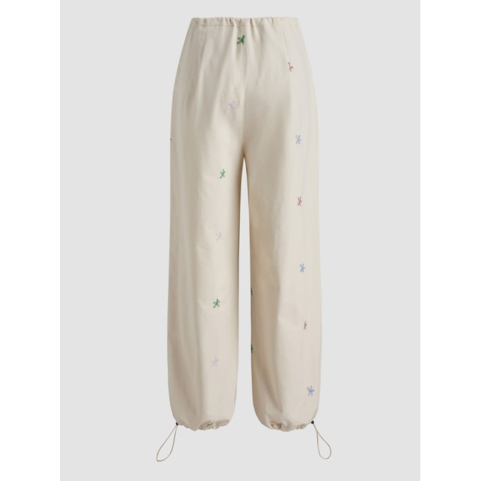 Mid Waist Floral Parachute Jogger Trousers