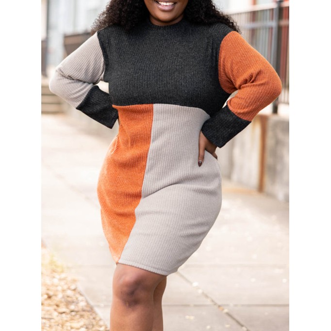 Multi color patchwork contrasting dress