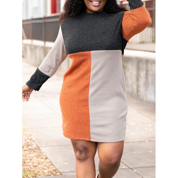 Multi color patchwork contrasting dress