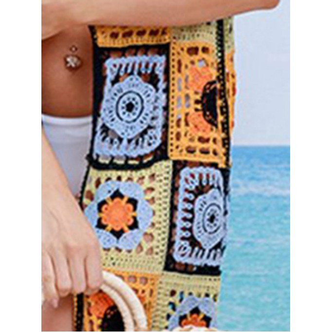 Open Front Sleeveless Cover Up