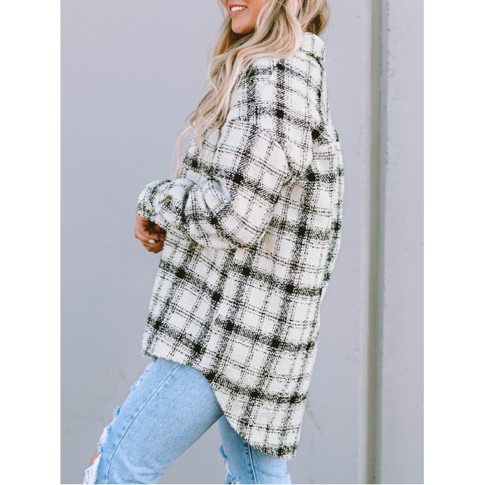 Oversized Plaid Pattern Flannel Shacket