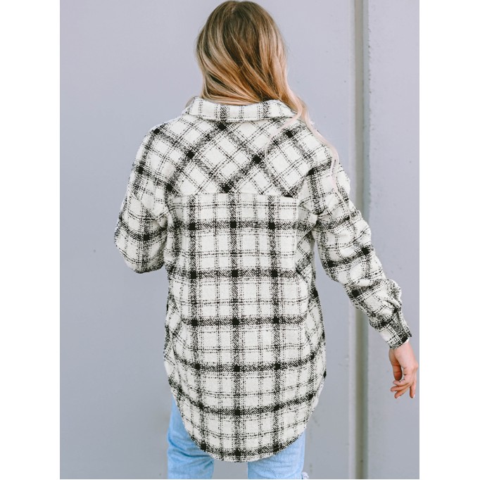 Oversized Plaid Pattern Flannel Shacket