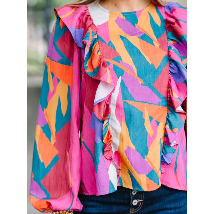 Pink Abstract Blouse
