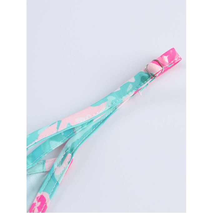 Plant printed suspender jumpsuit