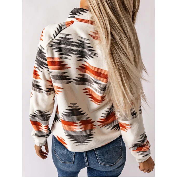 Retro printed western long sleeve jacket