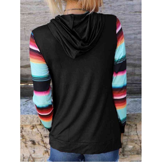 Striped Long Sleeve Hoodie