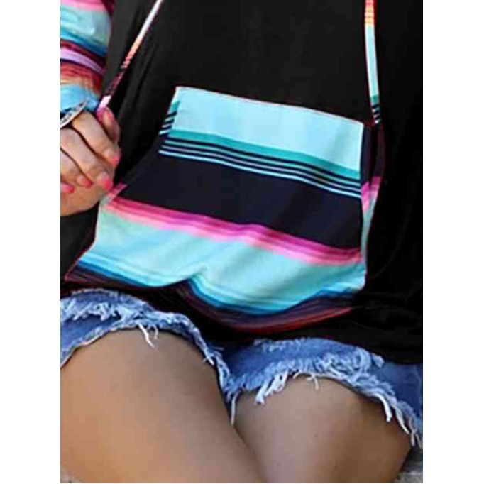 Striped Long Sleeve Hoodie