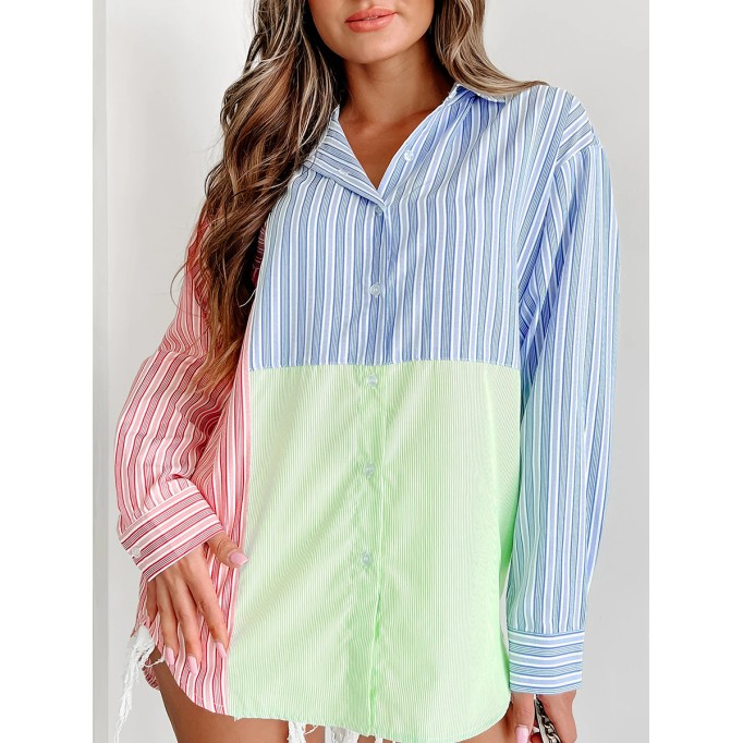 Striped patchwork shirt