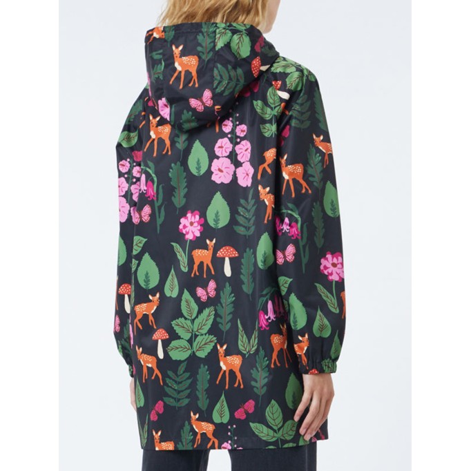 Winter Floral Print Raincoat