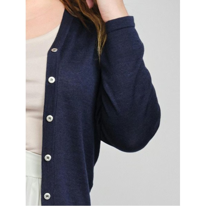 Women's blue elegant knitted sweater