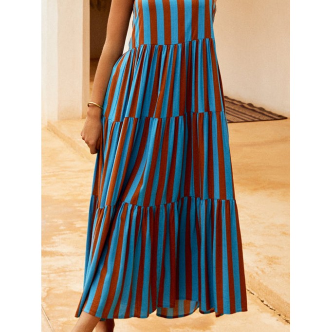 Women's blue holiday dress