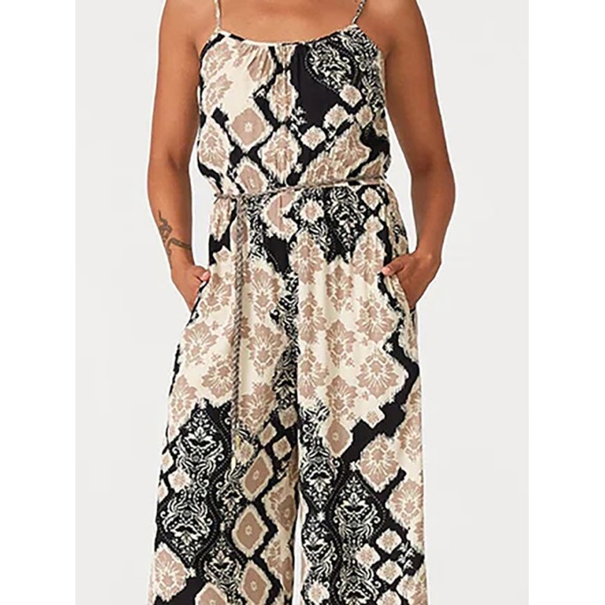 Women's Bohemian V-neck jumpsuit