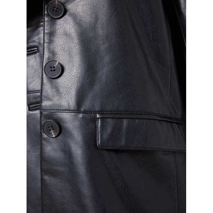 Women's casual black leather jacket