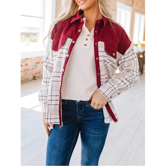 Women's Casual Elegant Plaid Jacket Coat