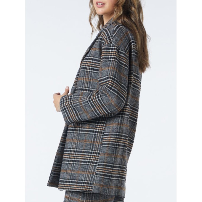 Women's casual plaid commuter jacket