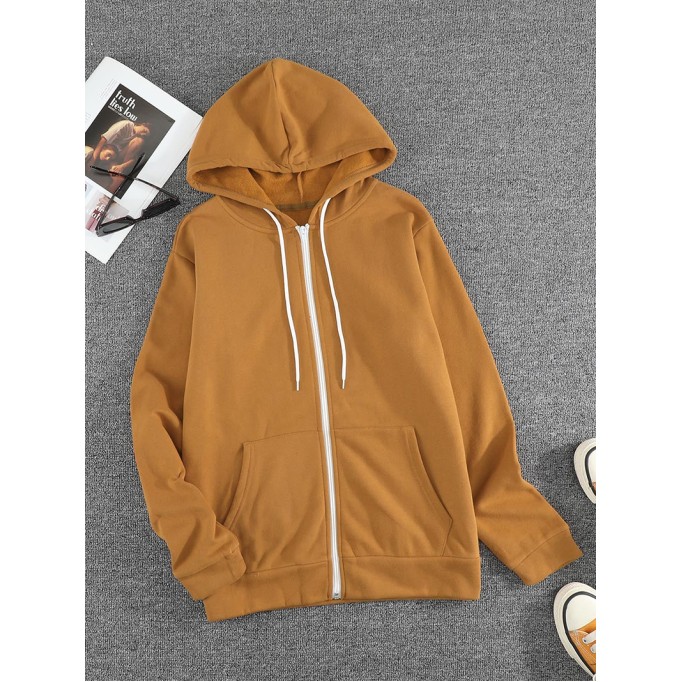 Women's casual solid color hooded jacket