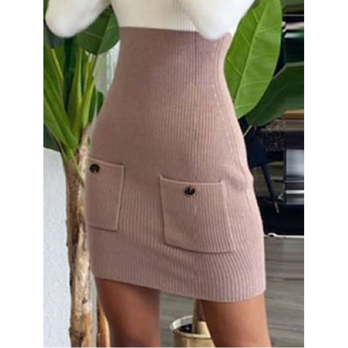 Women's Color Block Knit Mini Dress
